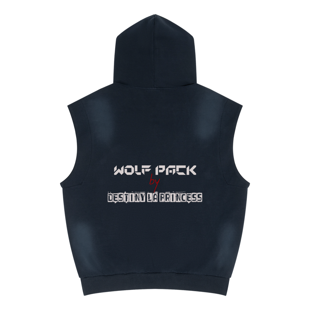 Unisex Vintage Wash Sun Fade Sleeveless Hoodie