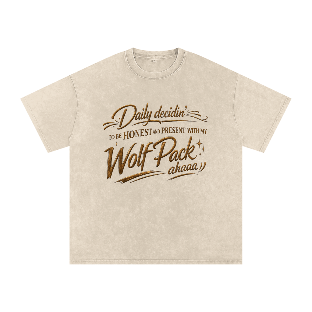 Snow Washed Oversized Cotton T-Shirt