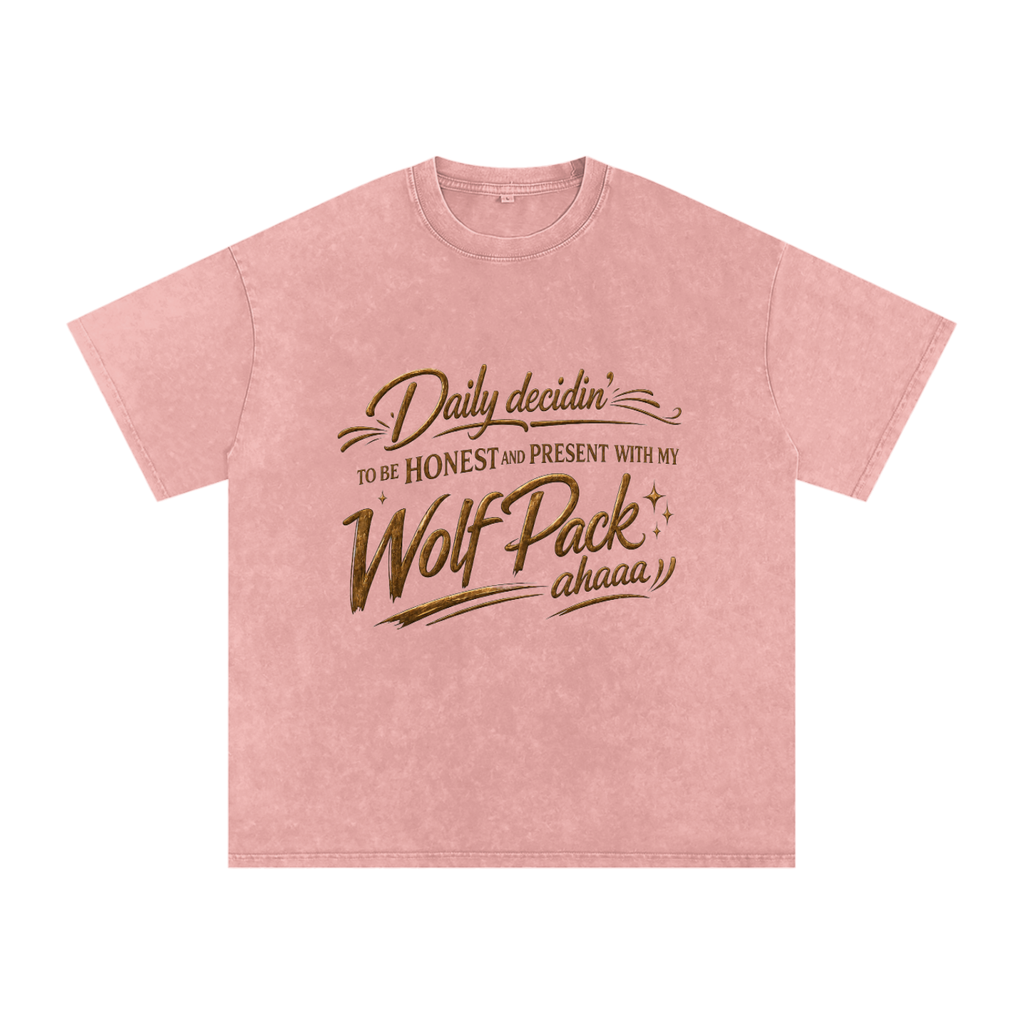 Snow Washed Oversized Cotton T-Shirt
