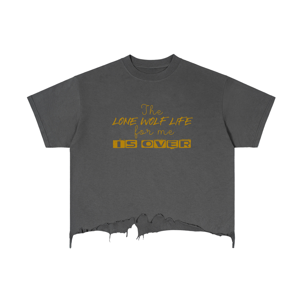 Vintage Wash Boxy Distressed Hem T-Shirt