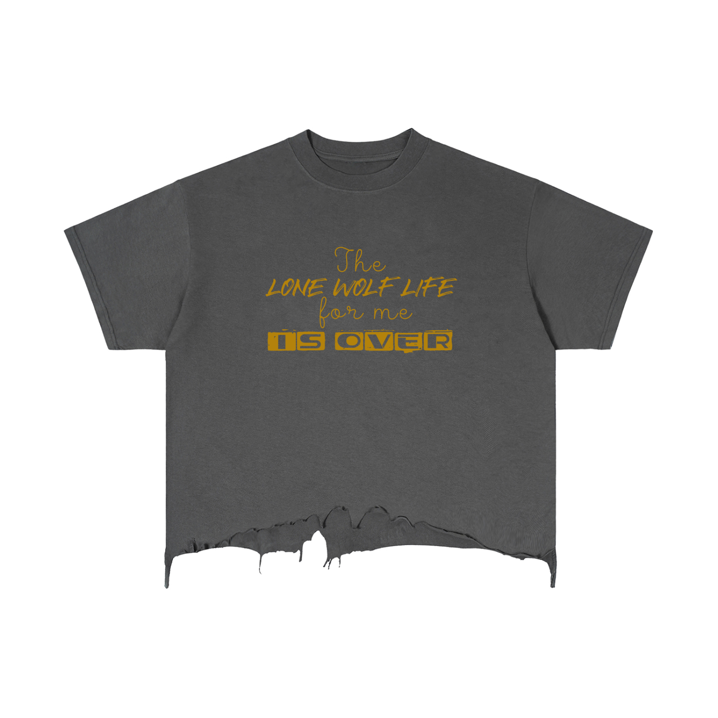 Vintage Wash Boxy Distressed Hem T-Shirt
