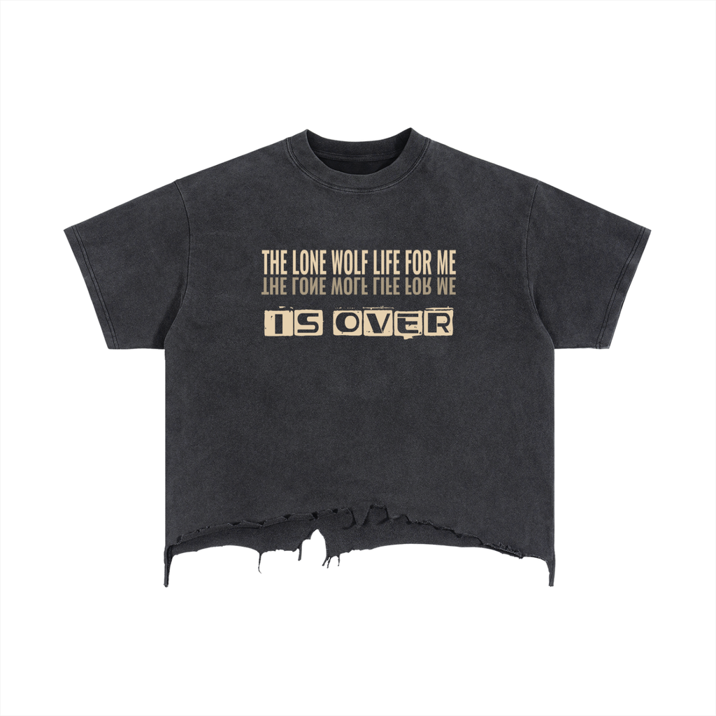Vintage Wash Boxy Distressed Hem T-Shirt