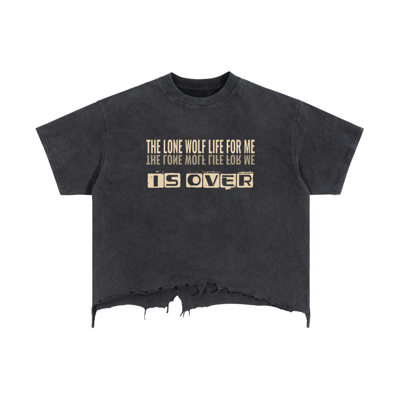 Vintage Wash Boxy Distressed Hem T-Shirt