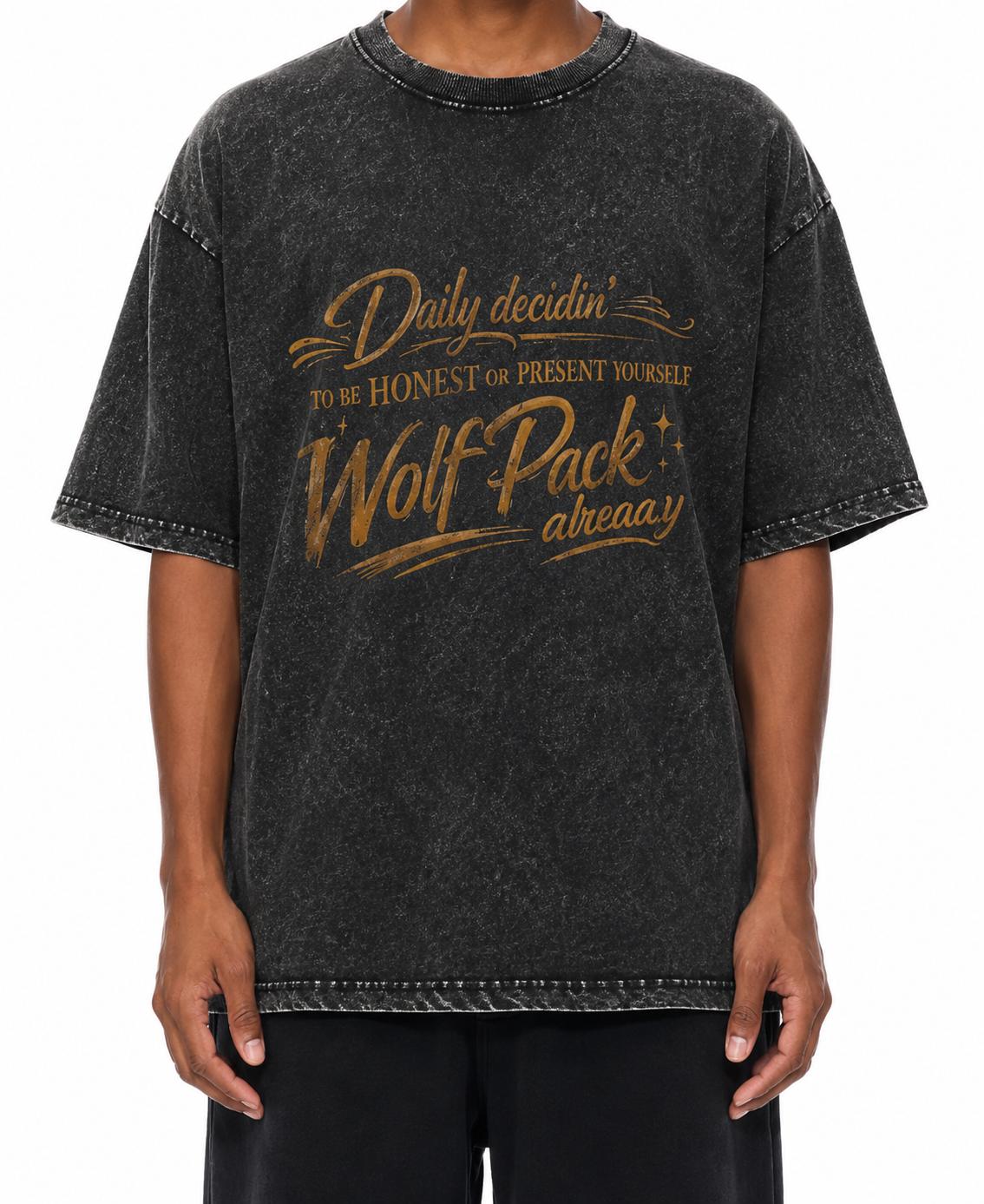 Snow Washed Oversized Cotton T-Shirt