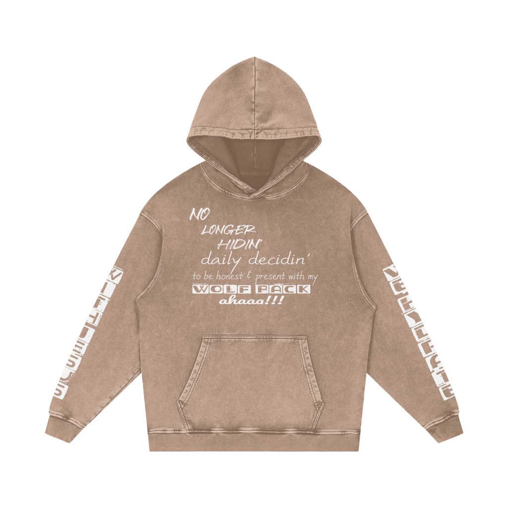 Snow Washed Loose Cotton Hoodie