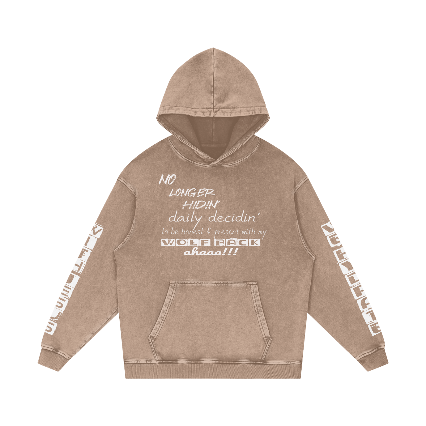 Snow Washed Loose Cotton Hoodie