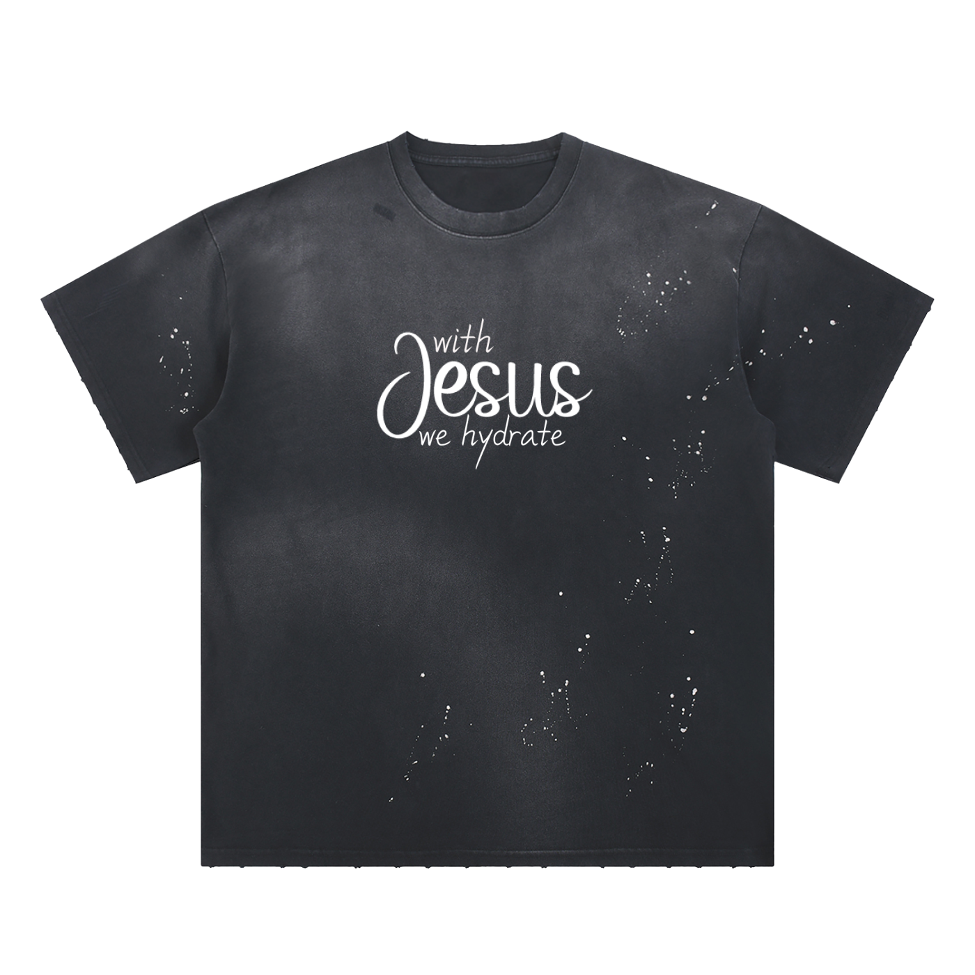 Hand-Frayed Sunfade Paint Splatter T-Shirt