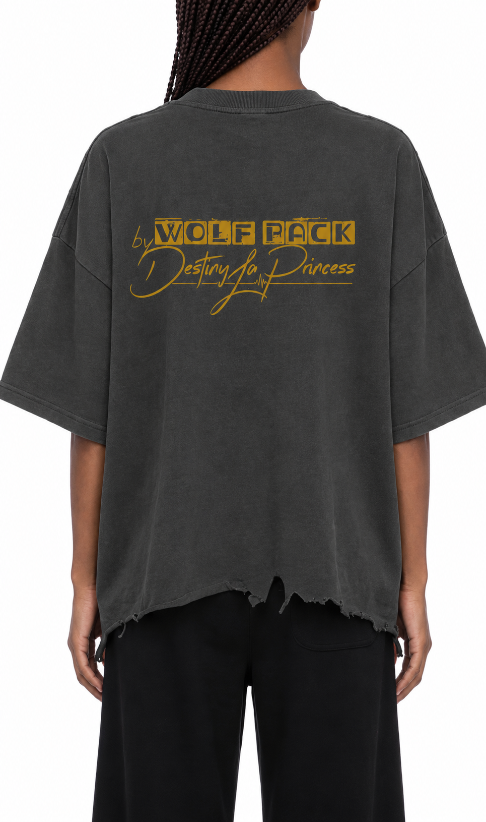 Vintage Wash Boxy Distressed Hem T-Shirt