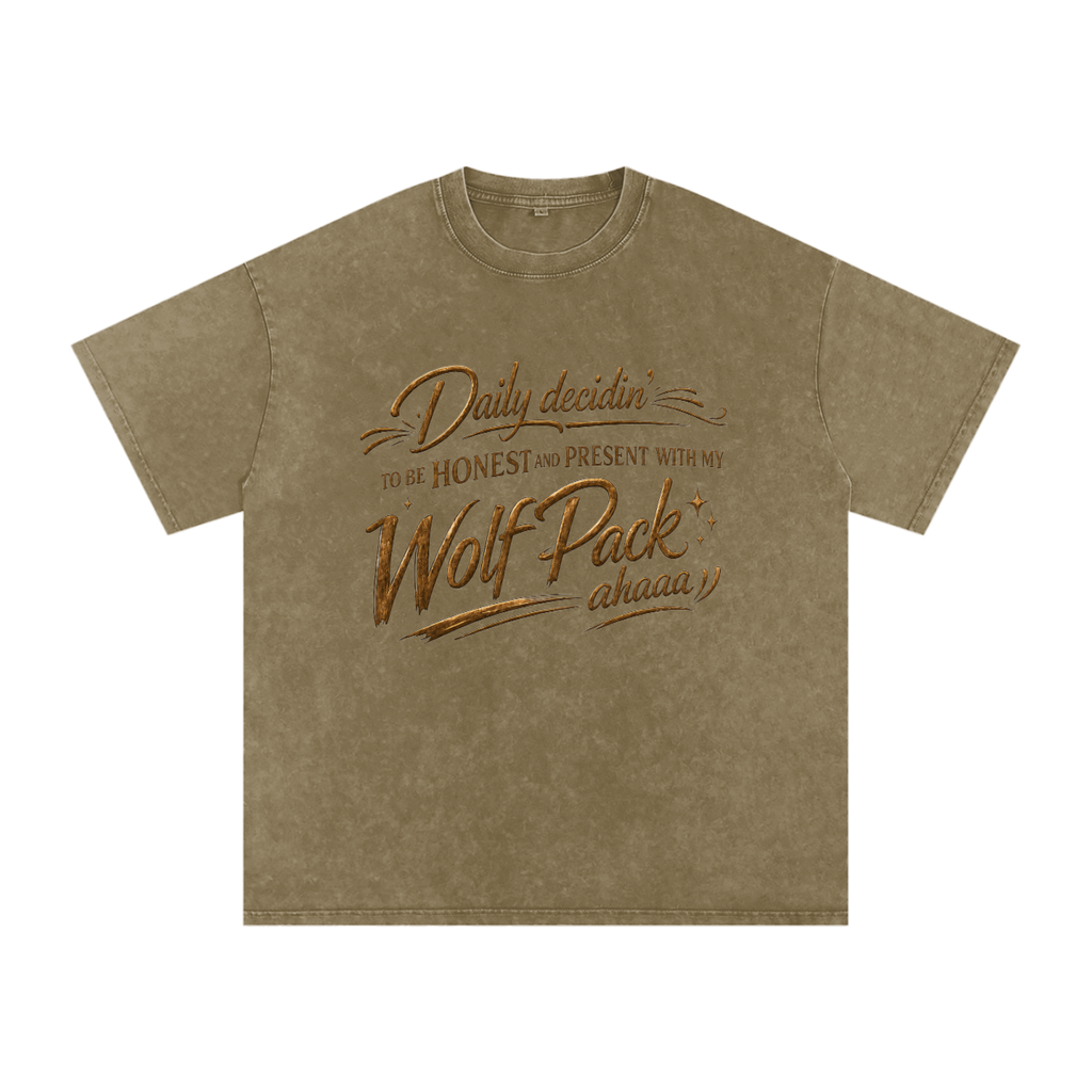 Snow Washed Oversized Cotton T-Shirt