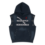 Unisex Vintage Wash Sun Fade Sleeveless Hoodie