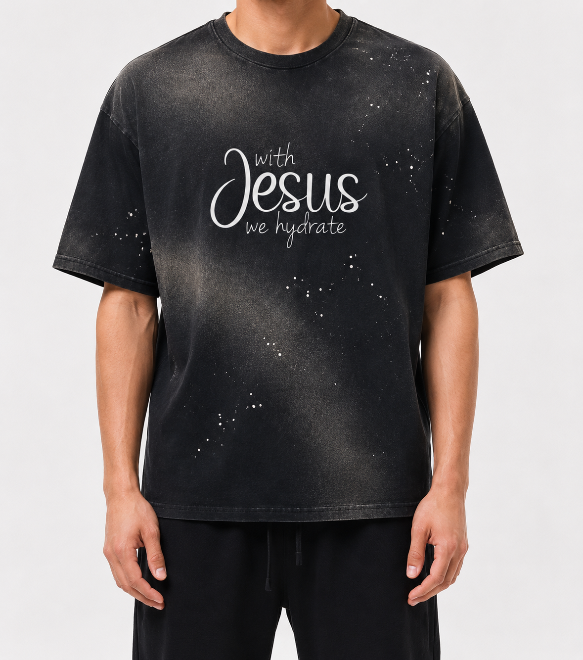 Hand-Frayed Sunfade Paint Splatter T-Shirt