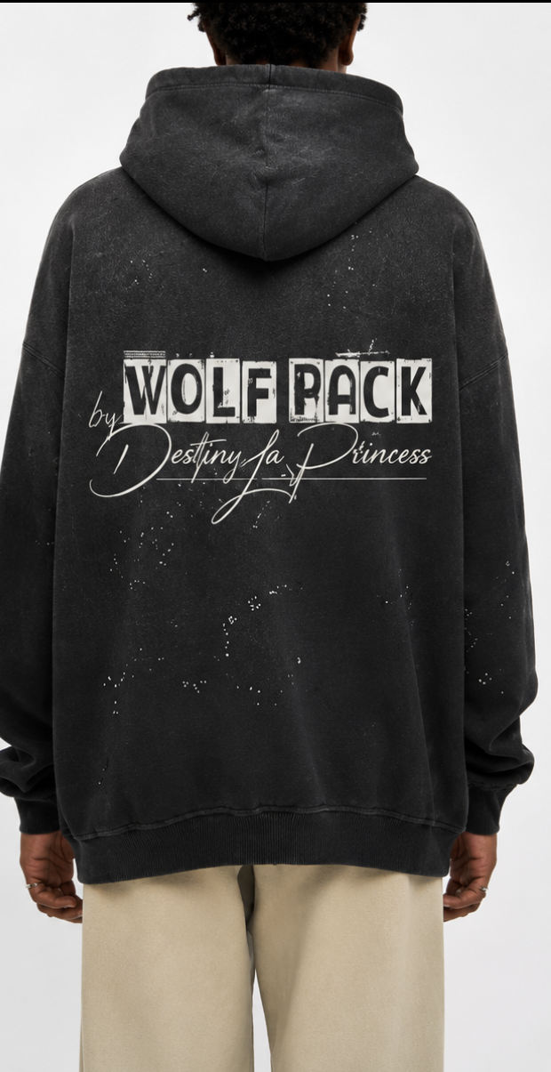 Vintage Washed Frayed Fleece Hoodie