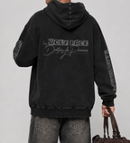 Snow Washed Loose Cotton Hoodie