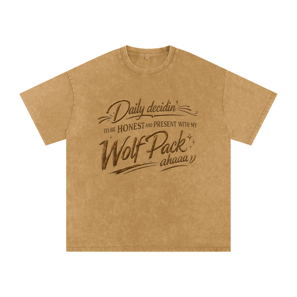 Snow Washed Oversized Cotton T-Shirt