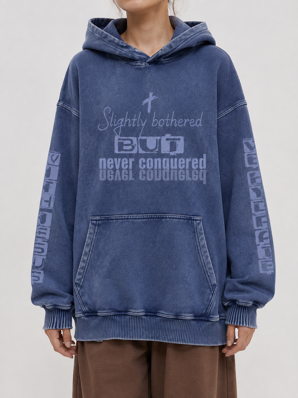 Snow Washed Loose Cotton Hoodie