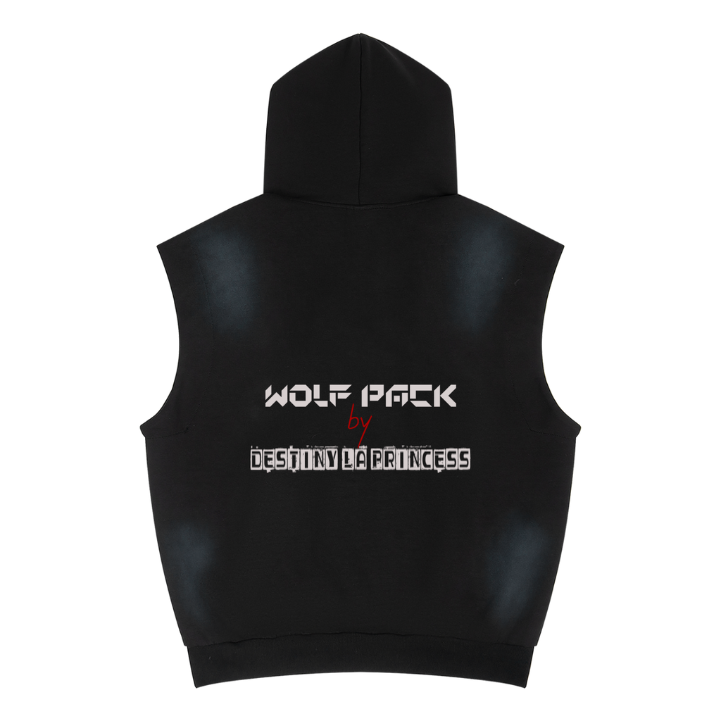 Unisex Vintage Wash Sun Fade Sleeveless Hoodie