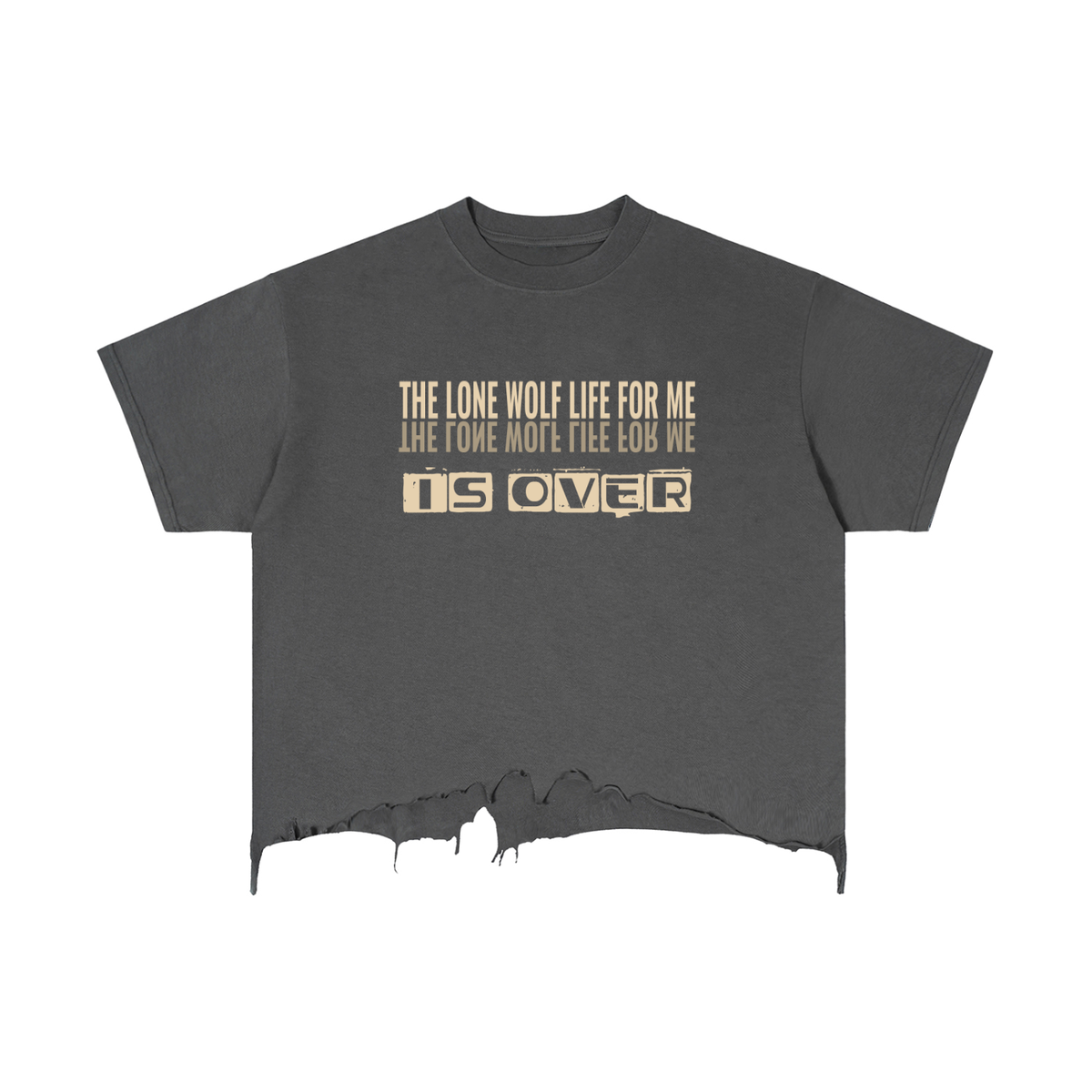 Vintage Wash Boxy Distressed Hem T-Shirt