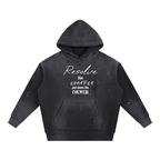 Vintage Washed Frayed Fleece Hoodie