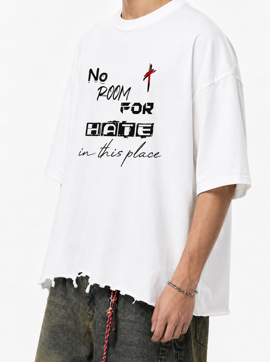 Snow Wash Raw-Hem Boxy T-shirt