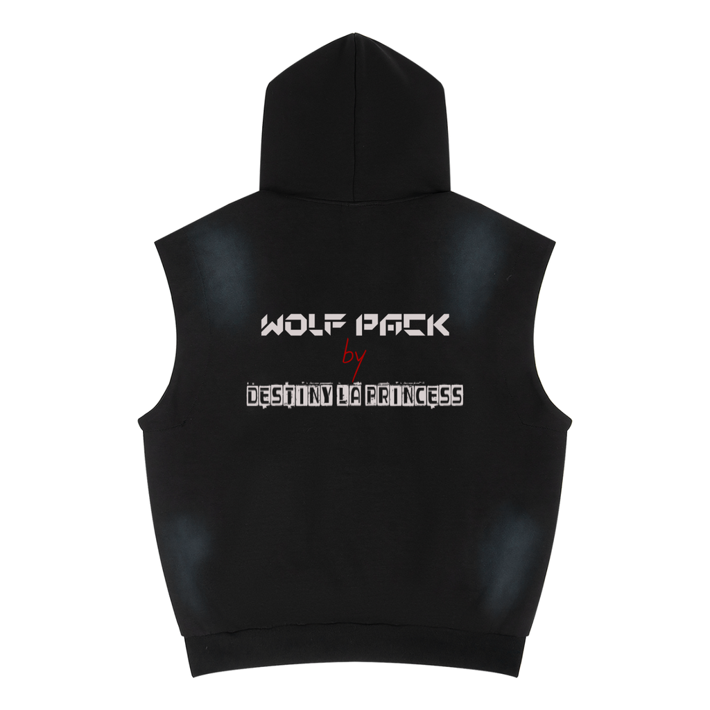 Unisex Vintage Wash Sun Fade Sleeveless Hoodie