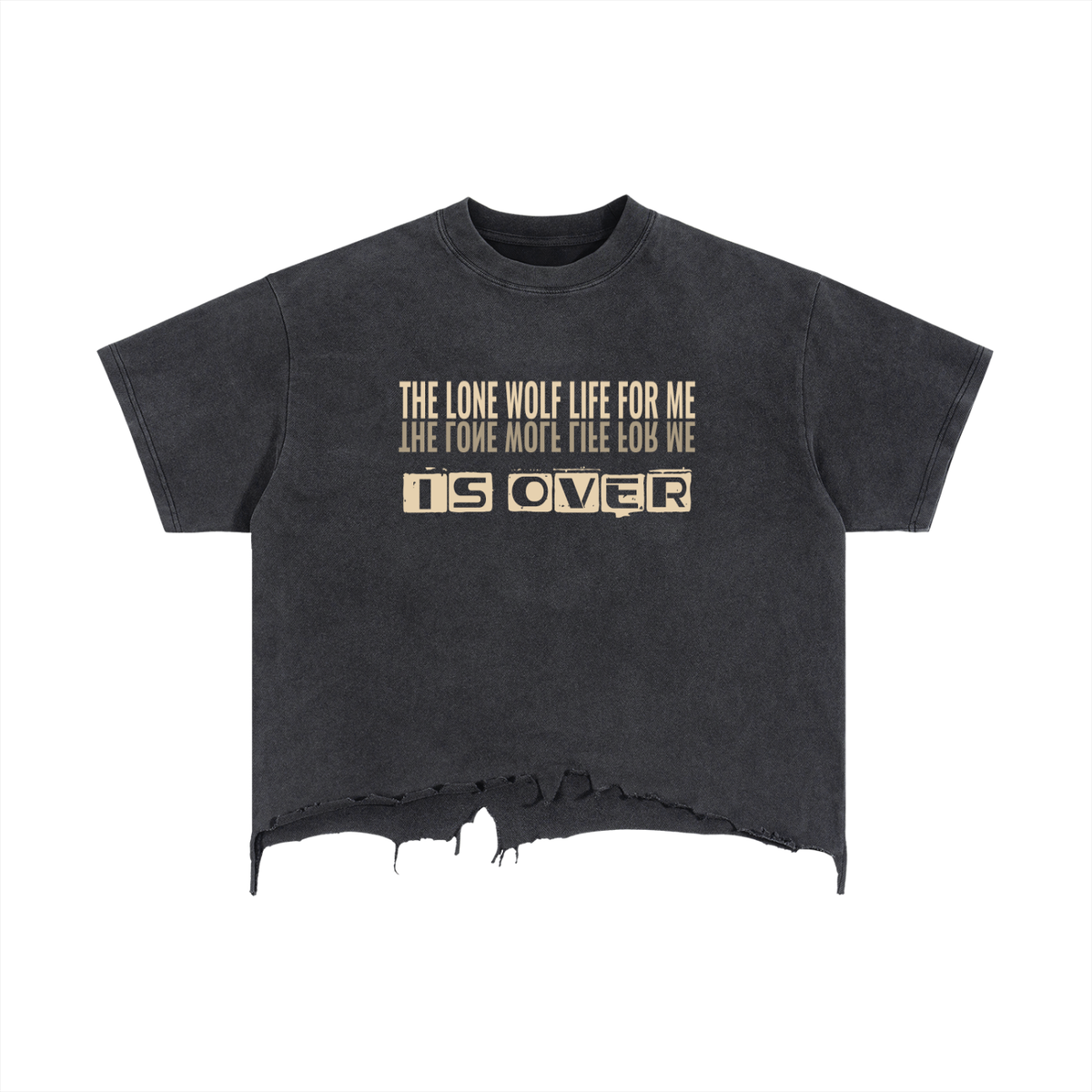 Vintage Wash Boxy Distressed Hem T-Shirt