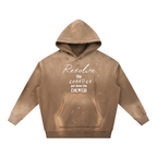 Vintage Washed Frayed Fleece Hoodie