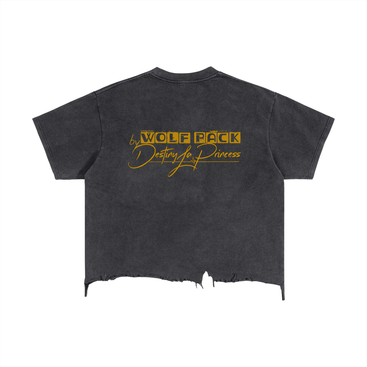 Vintage Wash Boxy Distressed Hem T-Shirt