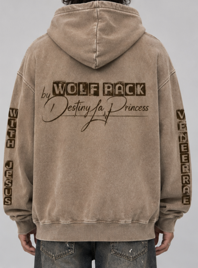 Snow Washed Loose Cotton Hoodie
