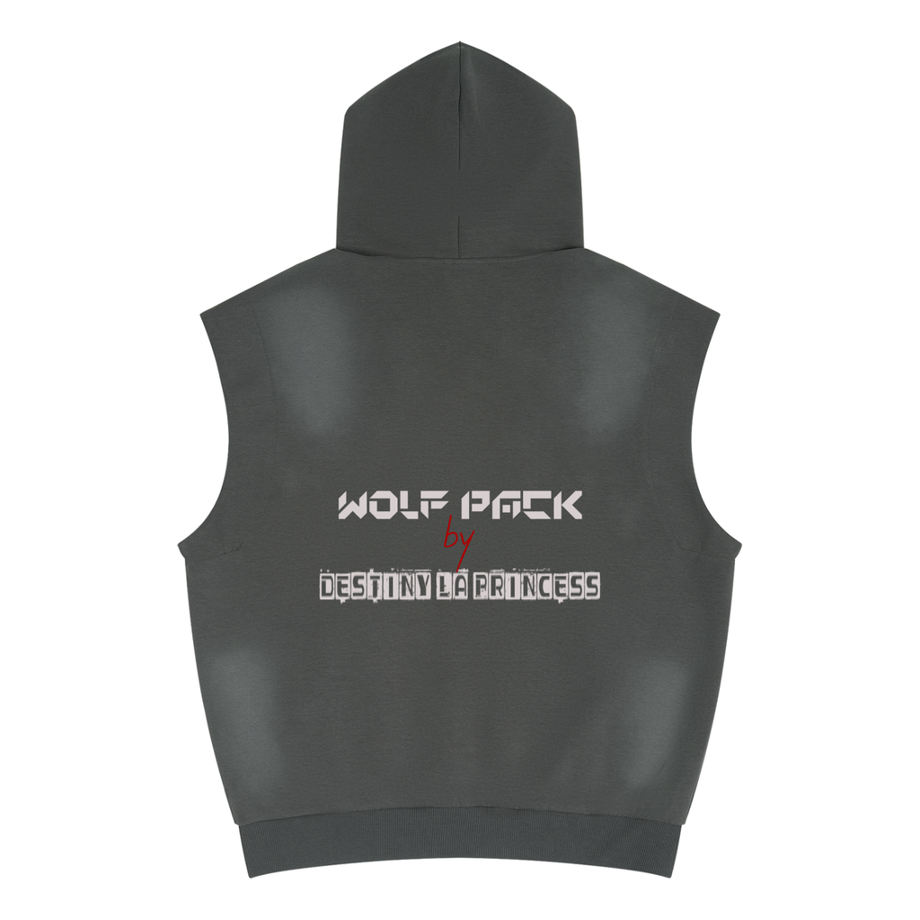 Unisex Vintage Wash Sun Fade Sleeveless Hoodie
