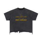 Vintage Wash Boxy Distressed Hem T-Shirt