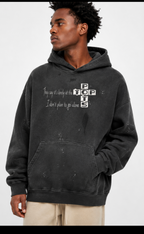 Vintage Washed Frayed Fleece Hoodie