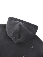 Vintage Washed Frayed Fleece Hoodie